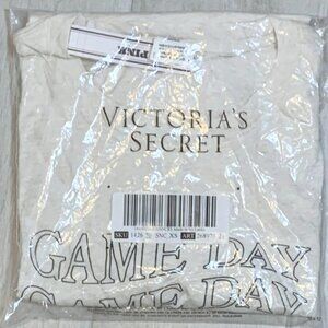 Victoria's Secret PINK Campus Cotton Tee Oversized Short-Sleeve T-Shirt FOOTBALL